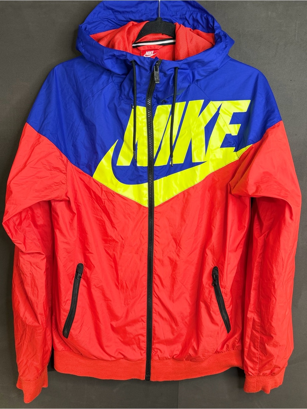 Rare Nike Windrunner GX1 Windbreaker Jacket Red Blue Nylon Soft Glanz Size Small